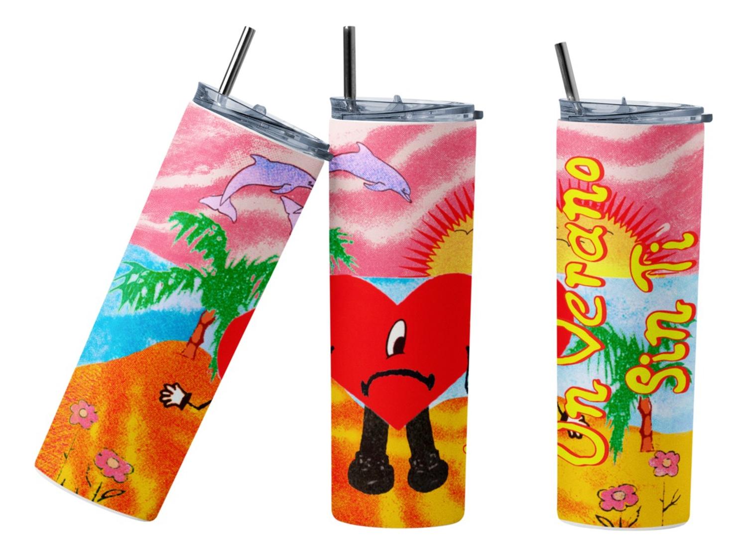 Sm - Termo Botella Térmica Bad Bonny Un Verano Sin Ti Blanco