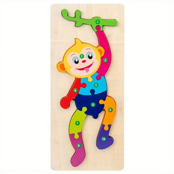 Infant Jigsaw Puzzle Toy, Wooden Three-dimensional Building Blocks, Digital Assembly Early Education Children Baby 1-3 Boys And Girls