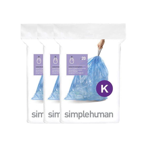 Bolsas de basura Simplehuman Code K 35-45 L/9,2 a 12 galones, 60 unidades