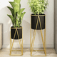 thumbnail image 4 of Porta Macetero Pedestal Maceta Plantas Negro Dorado, 4 of 6