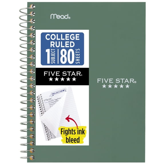 Cuaderno Five Star Espiral 1 Materia Rayado Universitario 11x18 cm