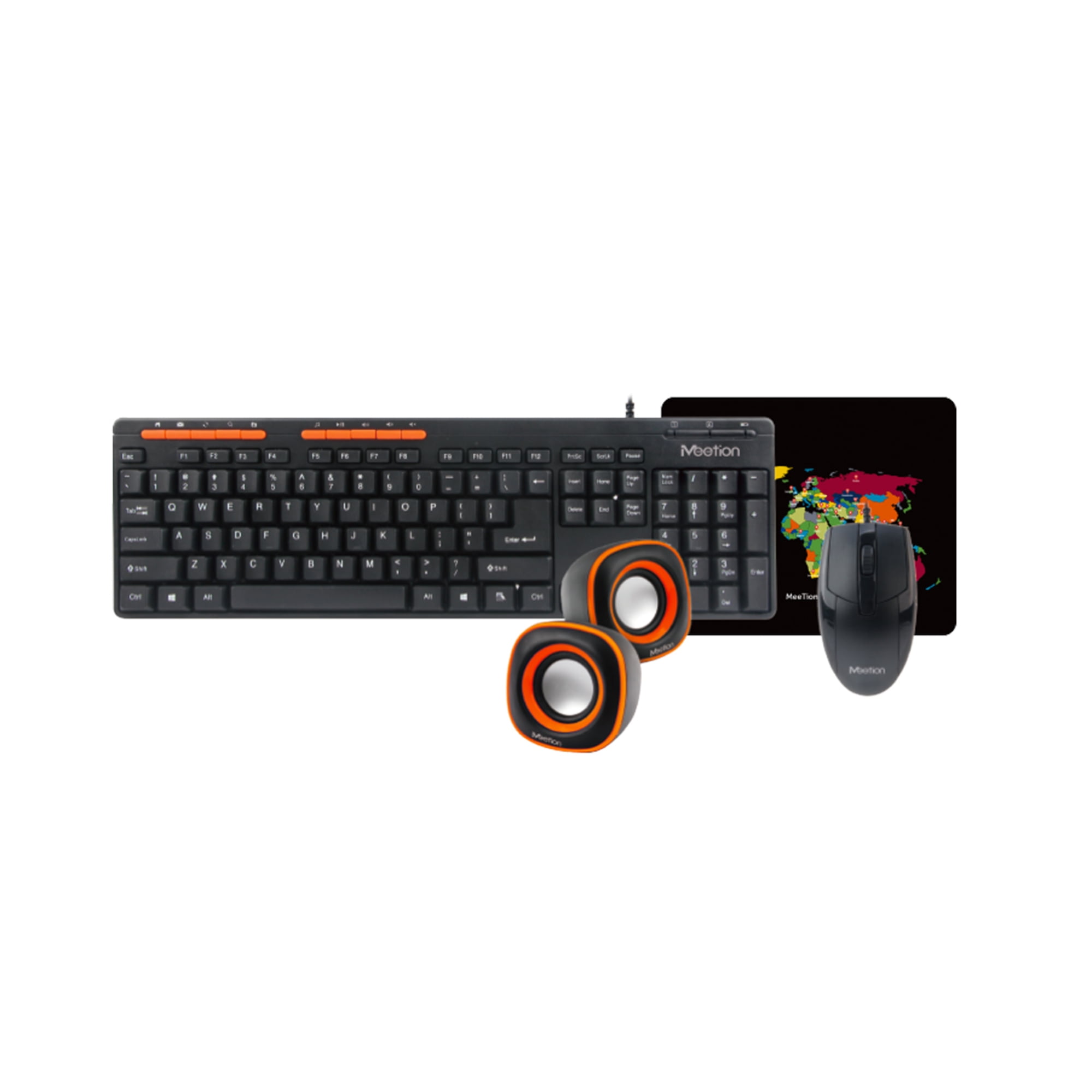 Meetion - Kit 4 En 1 Mouse Teclado Mousepad Y Parlante Mt-c105
