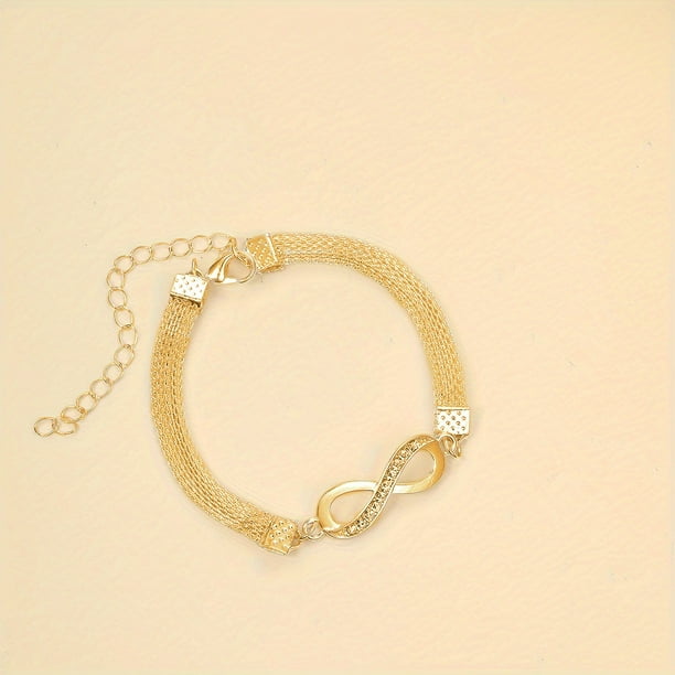 Elegant 8-Character Zircon Inlaid Anklet - Sparkling Foot Jewelry Decor for Women