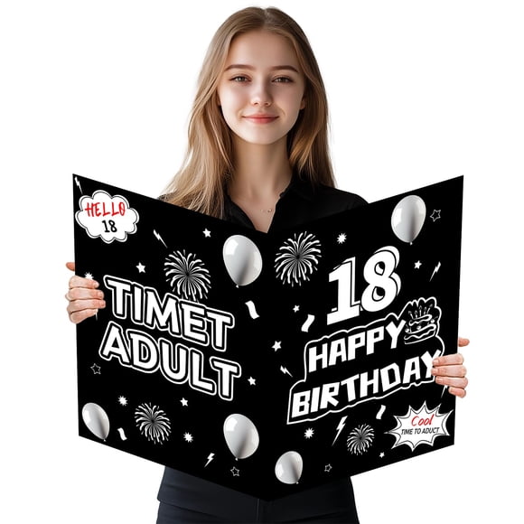 Tarjeta de felicitación Idealmuzik Giant Time to Adult para 18 cumpleaños