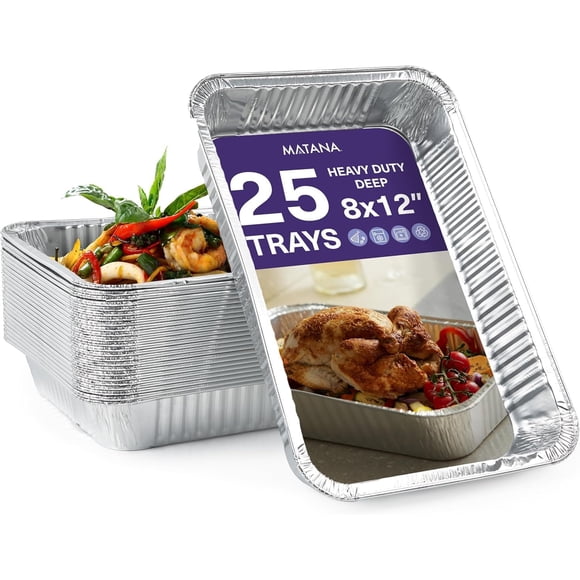 Bandeja para hornear MATANA 20x30 cm Pack de 25 desechables de aluminio