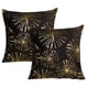 thumbnail image 1 of Juego de 2 fundas de almohada decorativas negras y doradas de 45 x 45 cm. Ideal para sofá, sala de estar, decoración del hogar., 1 of 5