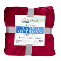Frazada Flannel Outboss Deluxe 1.5 Plazas / Guinda