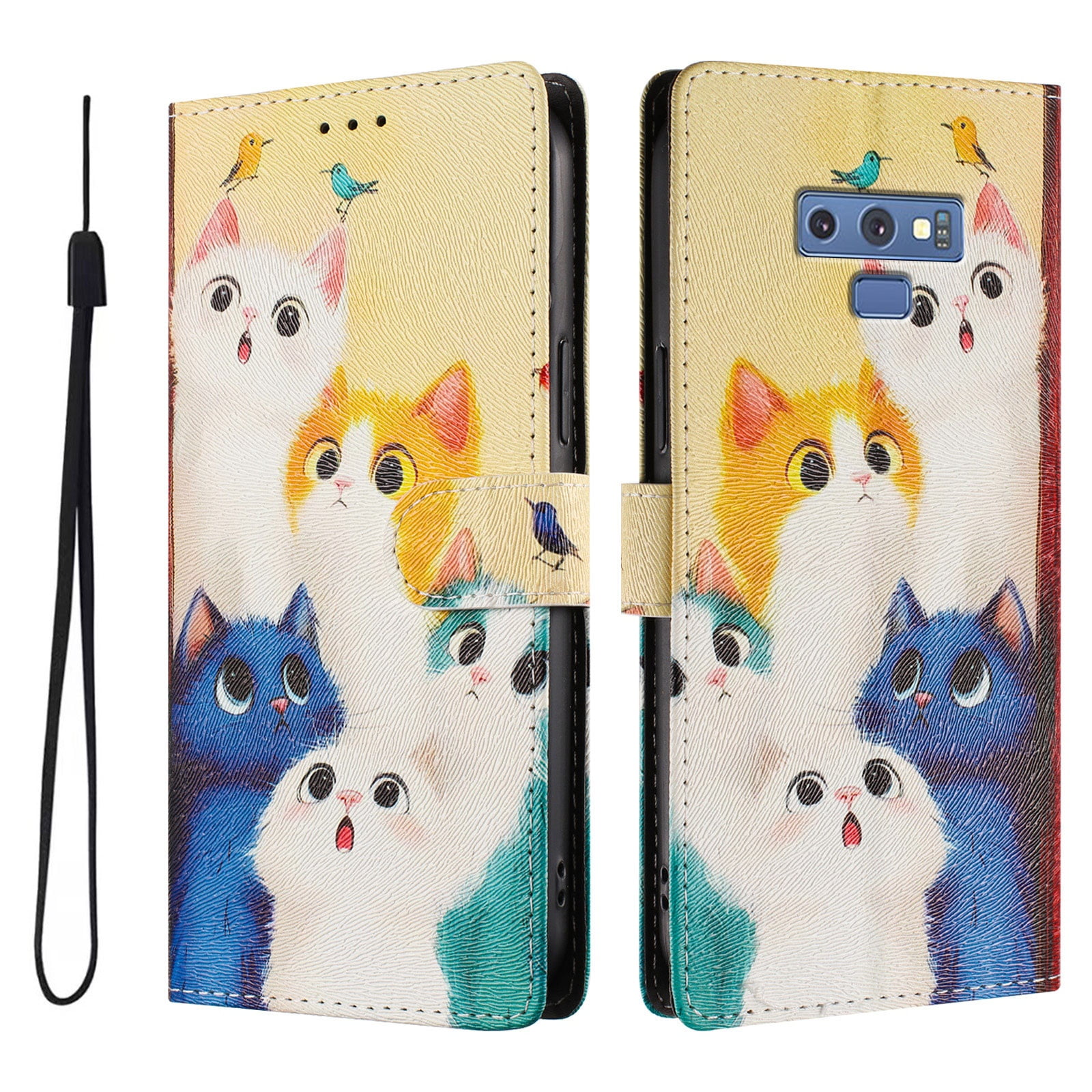 Foxdock Funda Tipo Cartera Para Samsung Galaxy Note 9 Con Soporte Y Correa – Diseño De Patrones Lindos