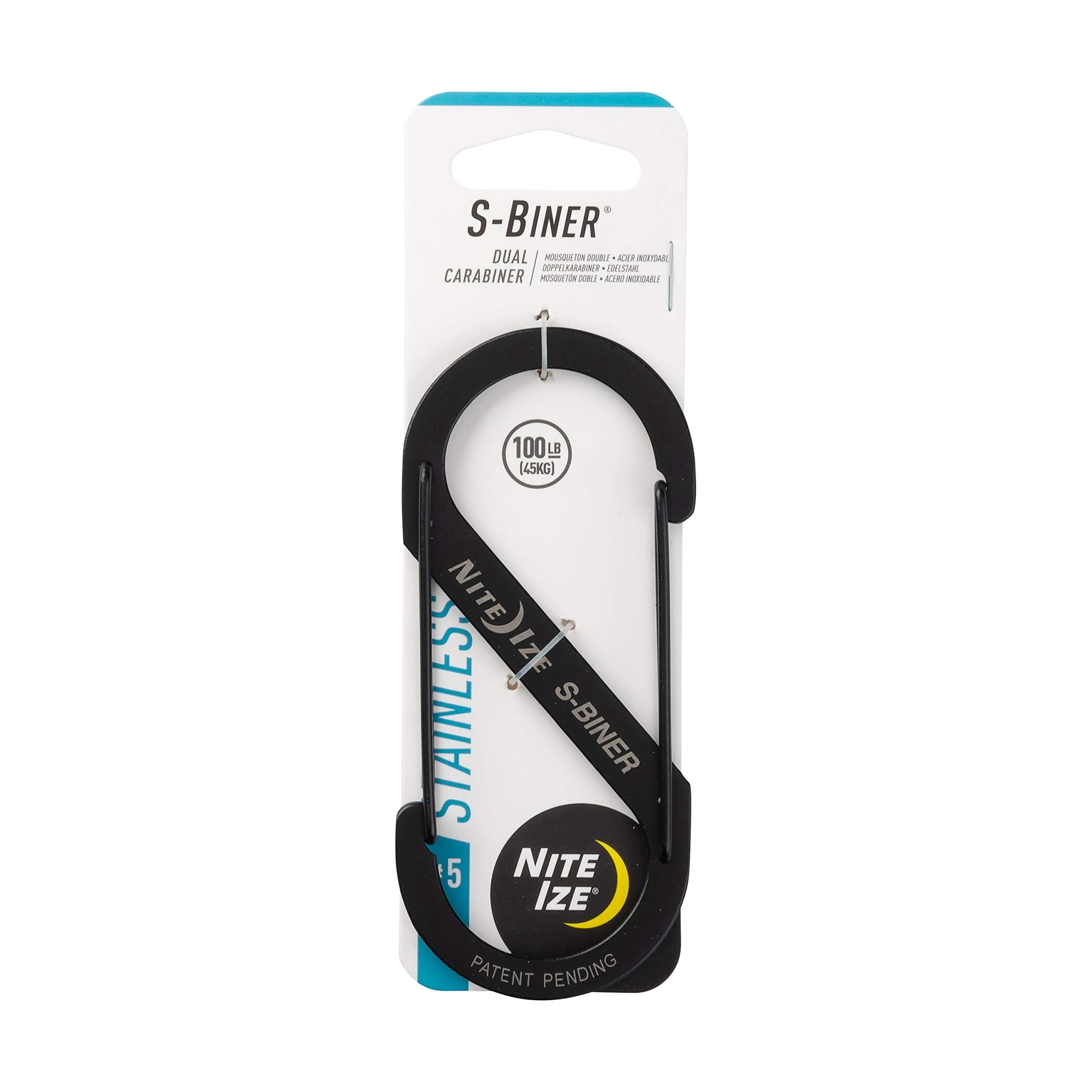 Mosquetón Nite Ize S-biner Tamaño 5, Doble Acero Inoxidable, Negro