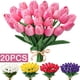 thumbnail image 2 of Xiao Hua 20 Piezas de Tulipanes Simulados, Tacto Realista, 13 Pulgadas, Tulipanes Simulados Sueltos, Adecuados para Decoración de Mesa, Ramos de Boda en Casa, etc., Rojo, 2 of 4