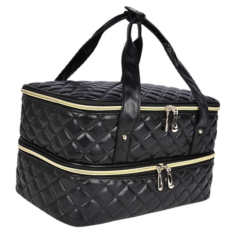 Ioensy - Organizador De Esmalte De Uñas De Viaje Con Capacidad Para 40 Botellas Para Herramientas De Manicura Y Esmalte De Uñas Negro