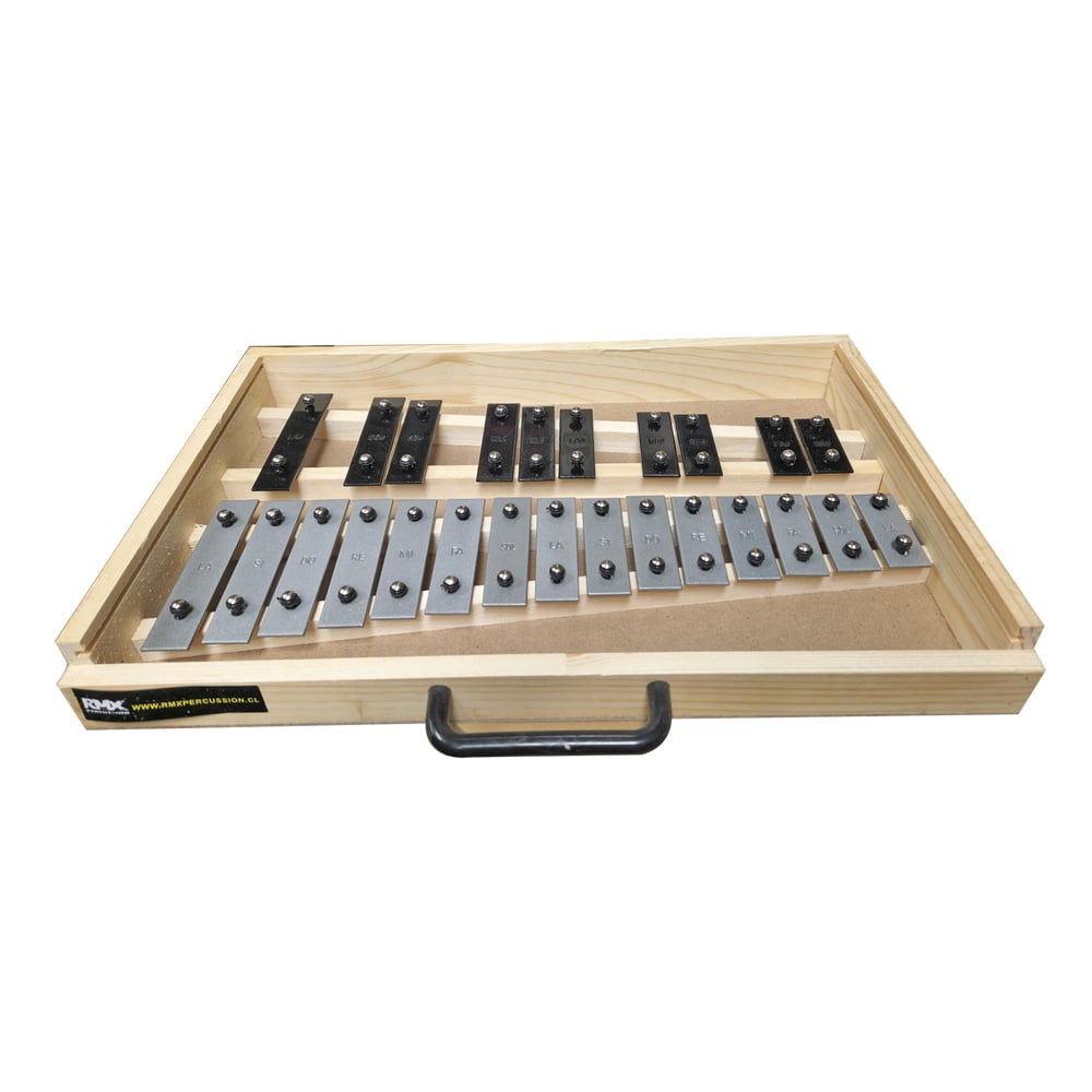 Metalofono 25 Notas Black/silver Caja Madera Rmx