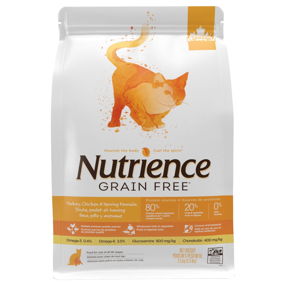 Alimento Nutrience GF Pavo Pollo Arenque Sin Granos Gato, 5K