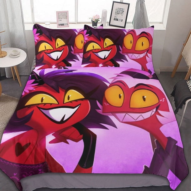 Helluva Boss Moxxie Millie 3 Pieces Bedding Sets Soft Comforter Sets Decor Bedroom Gifts