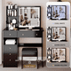 thumbnail image 3 of 37" Left Drawer Desktop LED Vanity Table + Cushioned Stool, Large Sliding, Touch Control, 3-color Switching Mirror, High Capacity Storage Fashionable Makeup Dressing Set, EPA, GCC, UL Certificate, 3 of 3