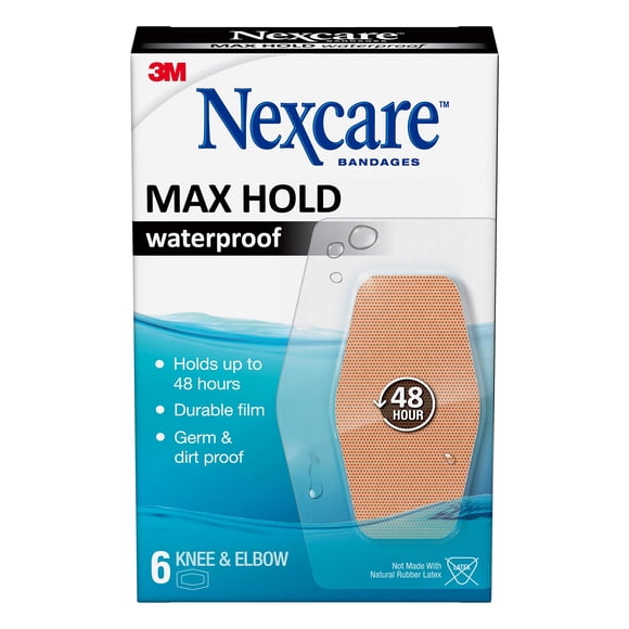 Curitas Nexcare Max Hold Impermeables para Rodilla y Codo 6 piezas