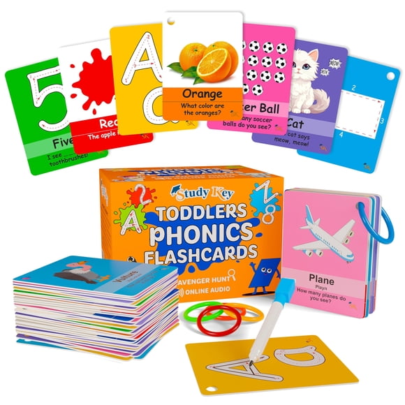 Flash Cards Study Key: fonética inglesa para niños pequeños de 1 a 3 años