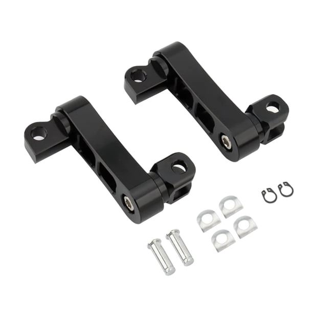 Extensiones de estriberas para pasajeros de motocicleta, ajustables, izquierda y derecha, 500264235A2, instalación práctica profesional, reemplazo de Negro