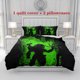 thumbnail image 1 of 3pcs Predator Classic Styling with Green Splash Ink Art Theme Print Three Piece Bedding Set Soft Duvet Cover And Two Pillowcases, 1 of 5
