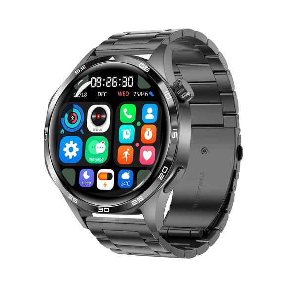 Smartwatch GT5 PRO Correa Metálica y Silicona Monitor Salud 247 Bluetooth Notificaciones Compatible para uso diario