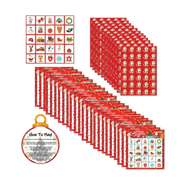 Juego De Bingo En Papel Con Tarjetas Para Fiestas De Navidad Para Grupos De Colegas, Niños Y Familias