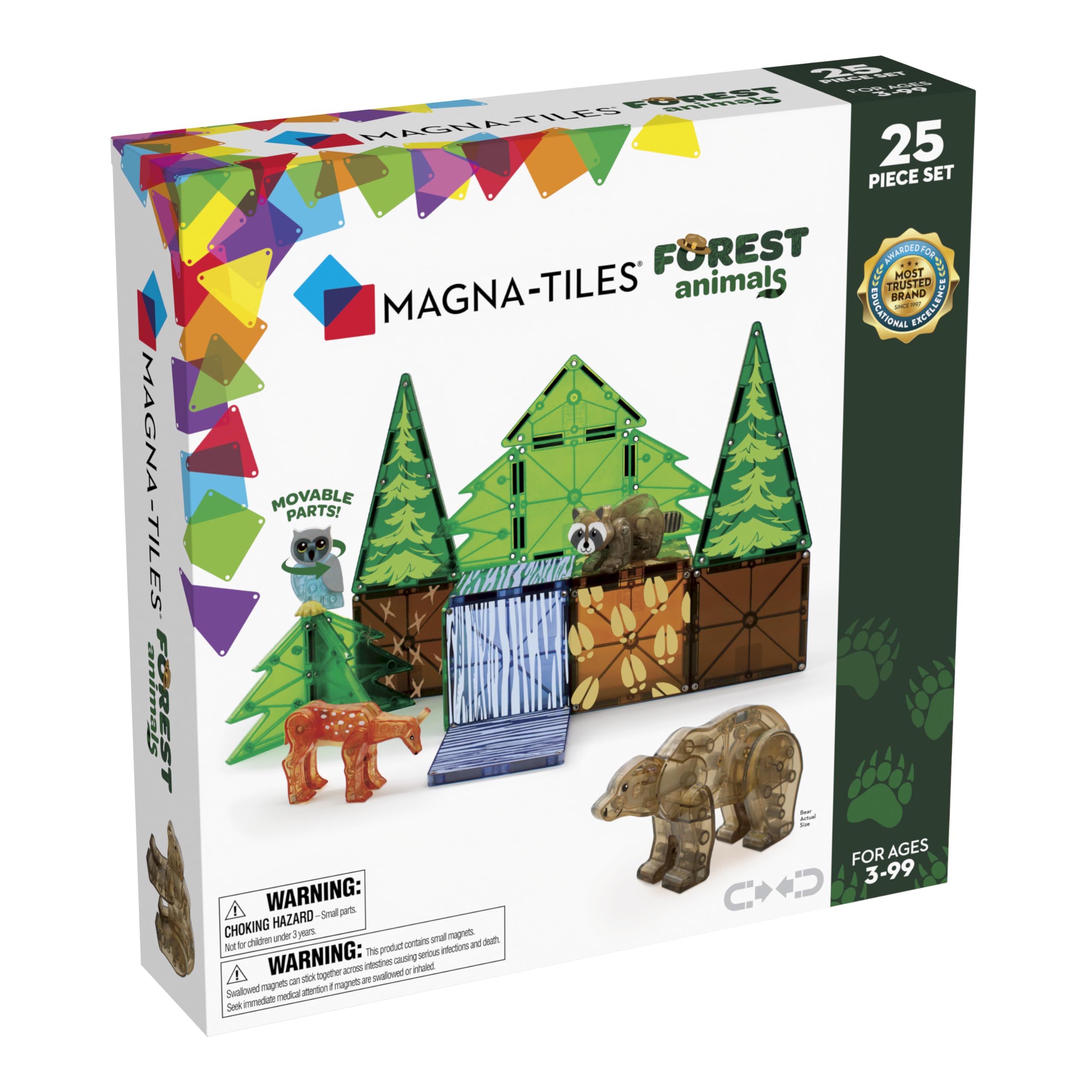 Set De Construcción Magnética Magna-Tiles Forest Animals, 25 Piezas