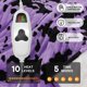 thumbnail image 3 of Manta eléctrica con calefacción RUJIPO con estampado de vaca, tamaño queen, color morado, 3 of 9