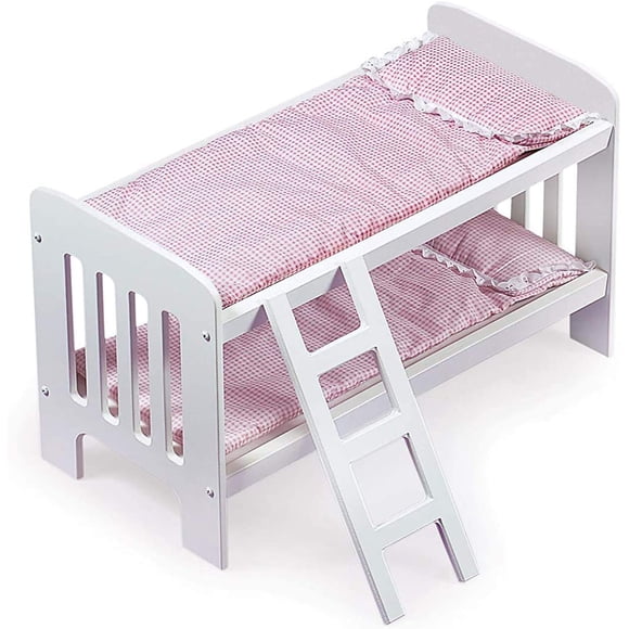 Litera Toy Doll, cesta tipo tejón con ropa de cama a cuadros vichy de 20 pulgadas
