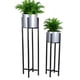 thumbnail image 2 of Set 2 maceteros con pedestal plateados, 2 of 2