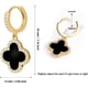 thumbnail image 2 of Pendientes colgantes de trébol de oro para mujeres, pendientes colgantes de aro pequeños chapados en oro de 14 quilates, elegantes pendientes de trébol de cuatro hojas, pendientes brillantes con amule, 2 of 7