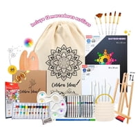 Celebra Ideas - Set De Arte Acrílicos Con Marcadores Y Bastidor Negro 46Pcs