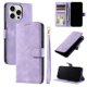 thumbnail image 1 of Funda Cartera para iPhone 15 Pro Tapa con Ranuras, Soporte y Correa Morado, 1 of 5