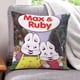 thumbnail image 1 of Max y Ruby Fundas de almohada de terciopelo con tema, regalos de funda de almohada, decoración para el hogar, cojín de lanzar, regalo de cumpleaños para fans y parejas. 45cm x 45cm., 1 of 6