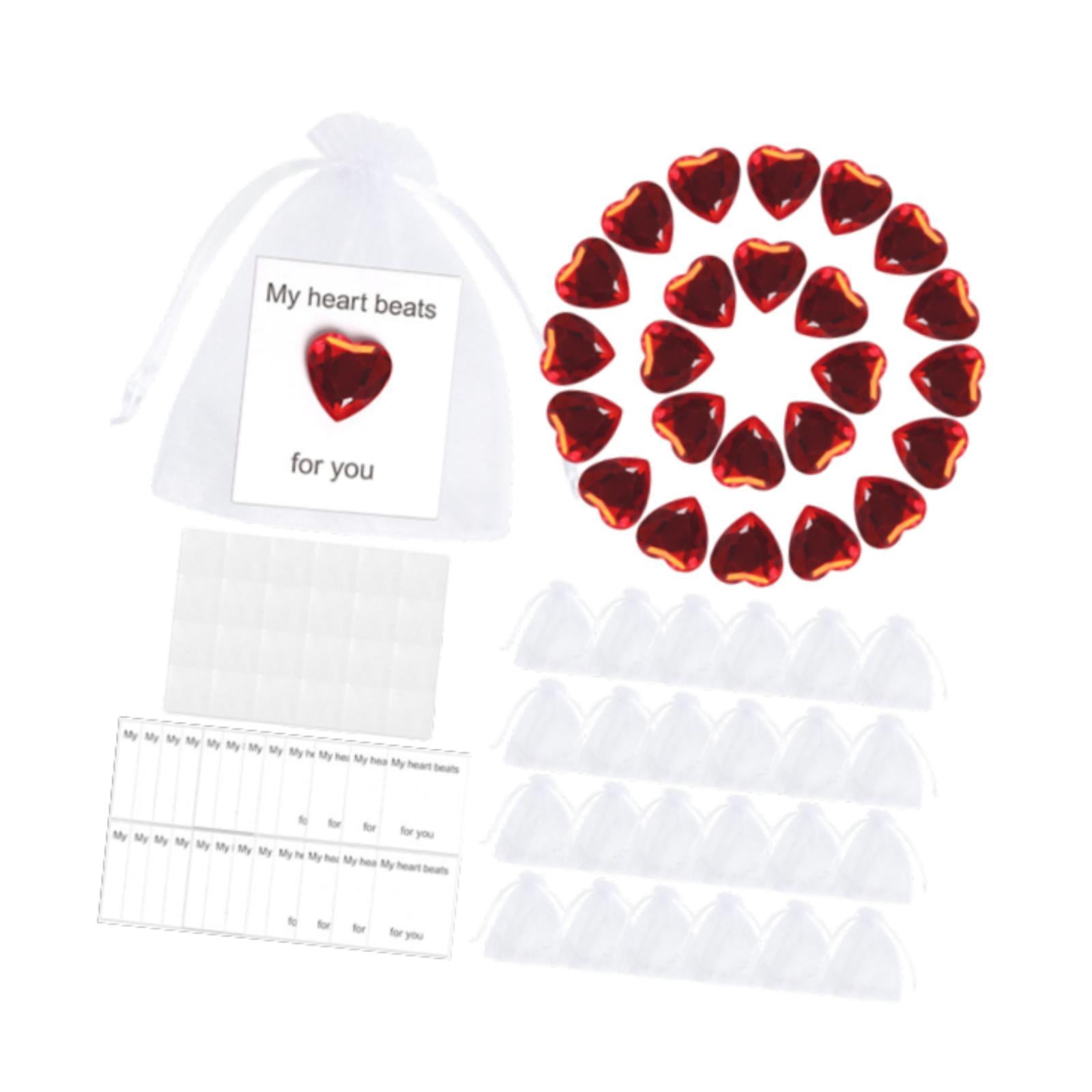Magideal - 24 Piezas De Piedras En Forma De Corazón Para San Valentín, Regalos Para El Día De San Valentín, Tarjetas De Felicitación Novedosas Para El Hogar, El