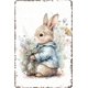 thumbnail image 1 of Letrero estaño conejo Pascua retro conejo vintage metal hogar jardín sala decoración pared Pascua 20x30cm, 1 of 6