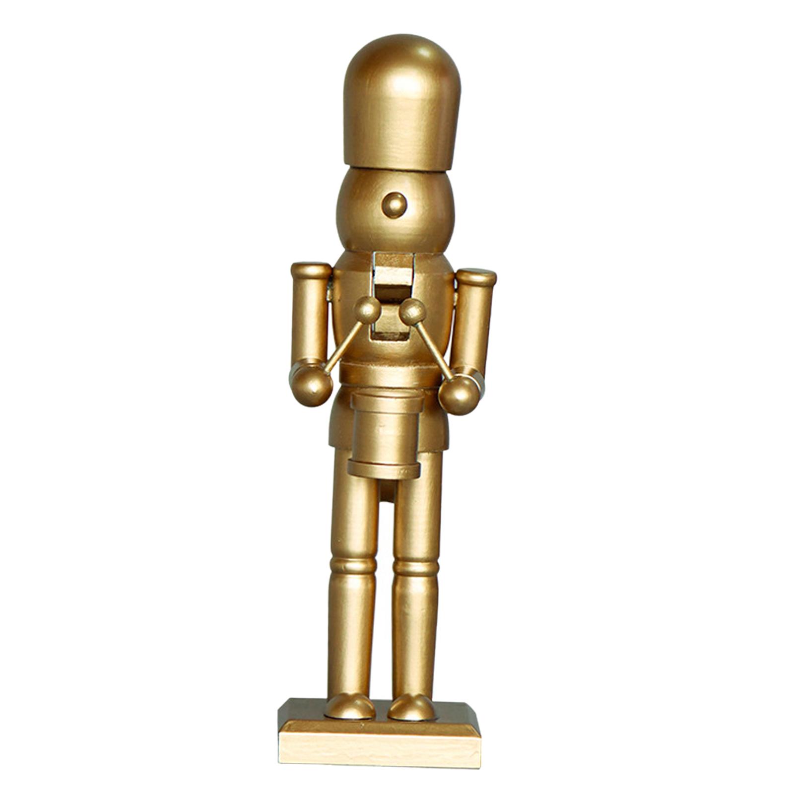 Magideal - Golden Wood Cascanueces Soldado Baterista Adornos Navideños Pintados A Mano