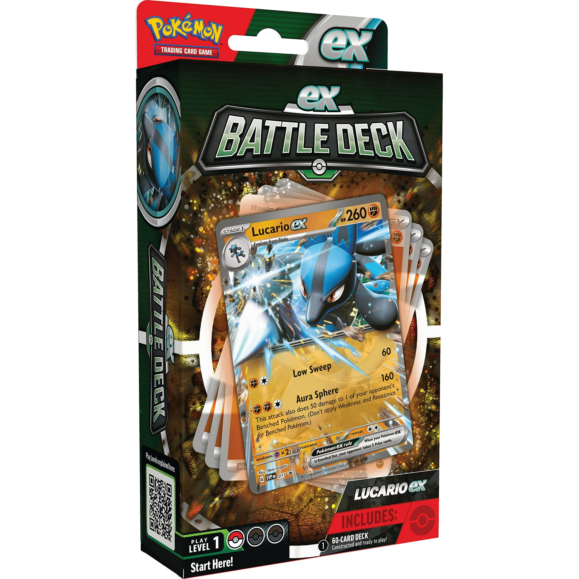 Pokémon - Juego De Cartas Coleccionables Pokemon Lucario Ex Battle Deck