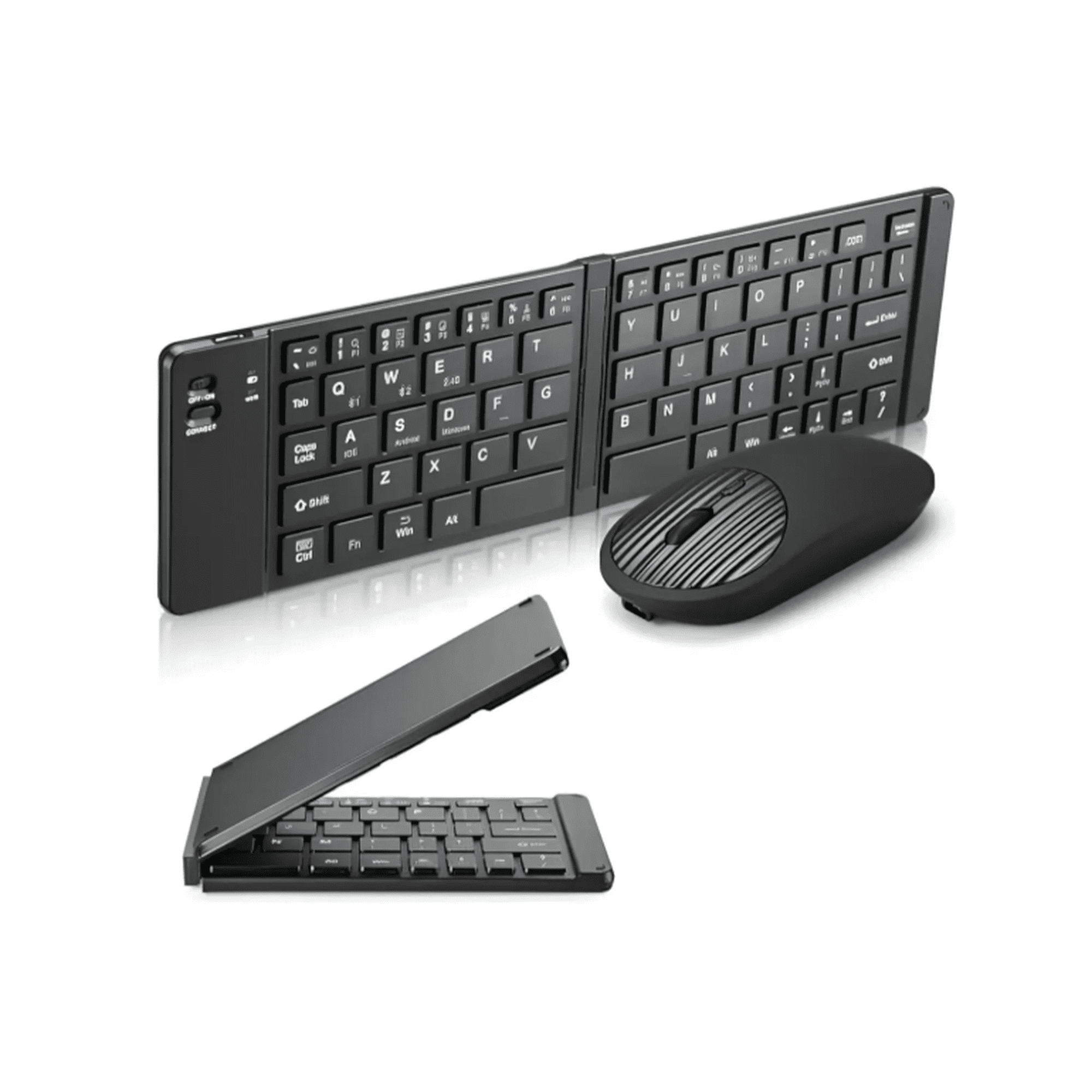 Bienok - Set Teclado Portátil Bluetooth Plegable Y Mouse Inalámbrico