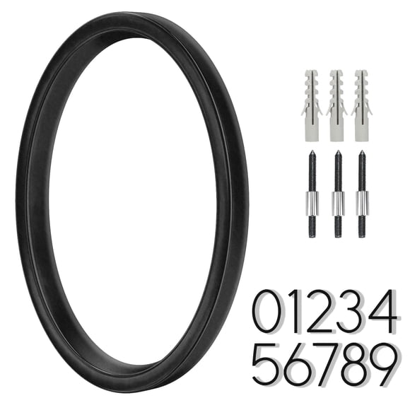 Número de casa BVNUD de acero inoxidable negro de 6"