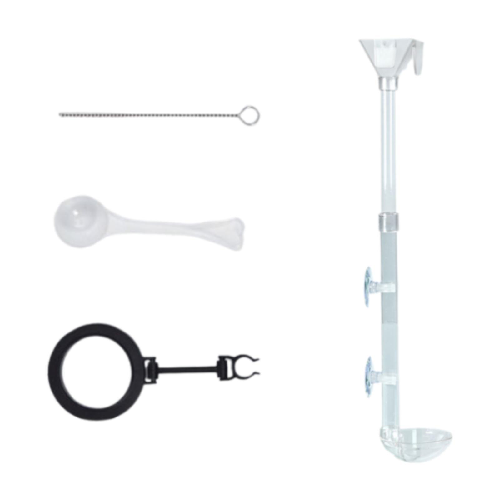 Magideal - Juego De Tubo Y Plato De Alimentación Para Camarones Suministros De Alimentación Para Peceras Fácil Instalación Ventosa Fija Retráctil Accesorios Para S