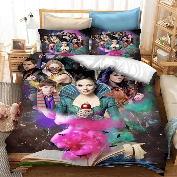 Once Upon A Time Bedding Set,Duvet Cover Bed Set Quilt Cover Pillowcase, Boys Girls Adults Bed Sheets