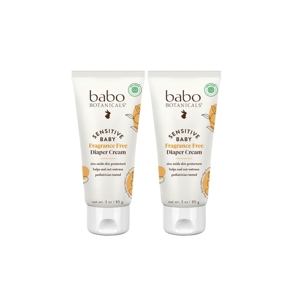 Crema para pañales Babo Botanicals Sensitive Baby, paquete de 2