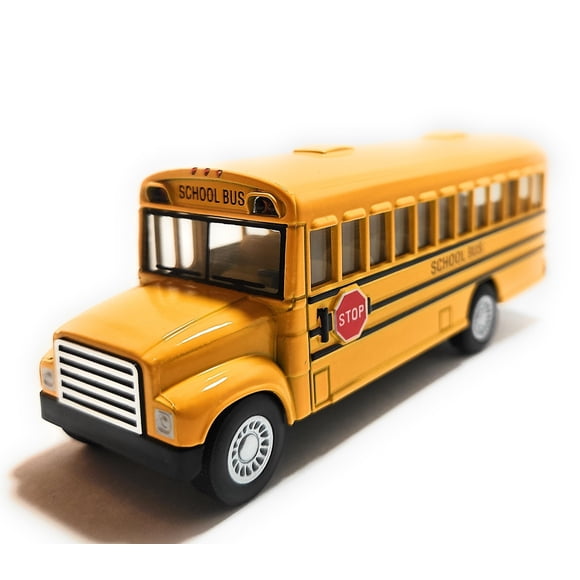 Auto de juguete KiNSMART KiNSFUN autobús escolar amarillo de 13 cm