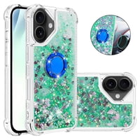 Foxdock Funda Glitter Líquida Para Iphone 17 Con Anillo Brillante, Tpu Antichoques Y Esquinas Reforzadas, Soporte