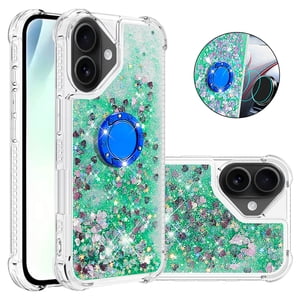 Foxdock Funda Glitter Líquida Para Iphone 17 Con Anillo Brillante, Tpu Antichoques Y Esquinas Reforzadas, Soporte