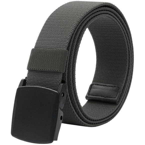 Cinturones elásticos para hombre con hebilla de plástico sin metal para trabajo y deportes, 130cm, Gris