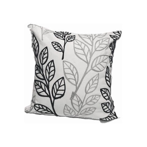 Genérico - Pack De 4 Fundas Para Cojines Sin Relleno Con Diseños Bordados Blanco
