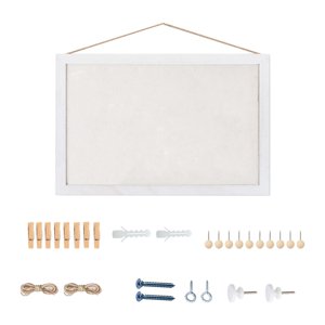 Bothyi - Tablero De Corcho Con 10 Chinchetas Para Colgar En La Pared, Para Decoración Del Hogar, Sala De Estar, Color Blanco