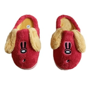 El Edén - Pantuflas Niños De Felpa, Diseño De Perro, Anime, Kawaii Color Rojo Talla 34-35