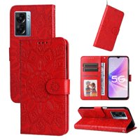 Funda Tipo Cartera Foxdock Para Oneplus Nord N300 , Diseño Girasol En Relieve, Cuero Pu, Cierre Magnético, Soporte Y Tarjetero
